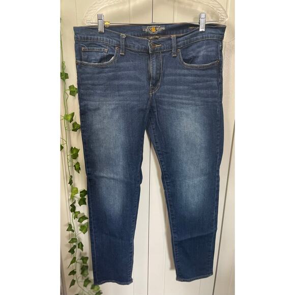Lucky Brand Lola Womans Dark Denim Straight Ankle Jeans Size 10 - Picture 1 of 6